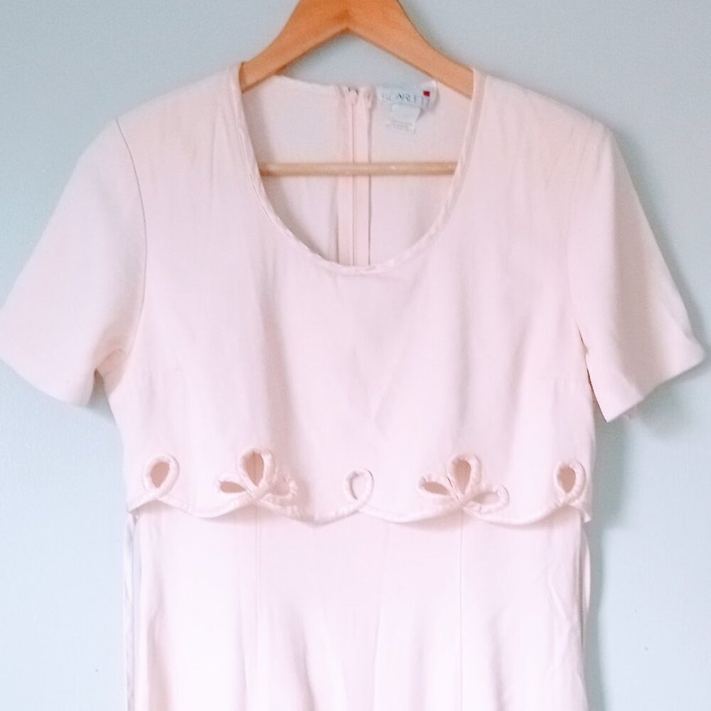 Vintage 1990s SCARLETT Pink Easter or Spring Dress